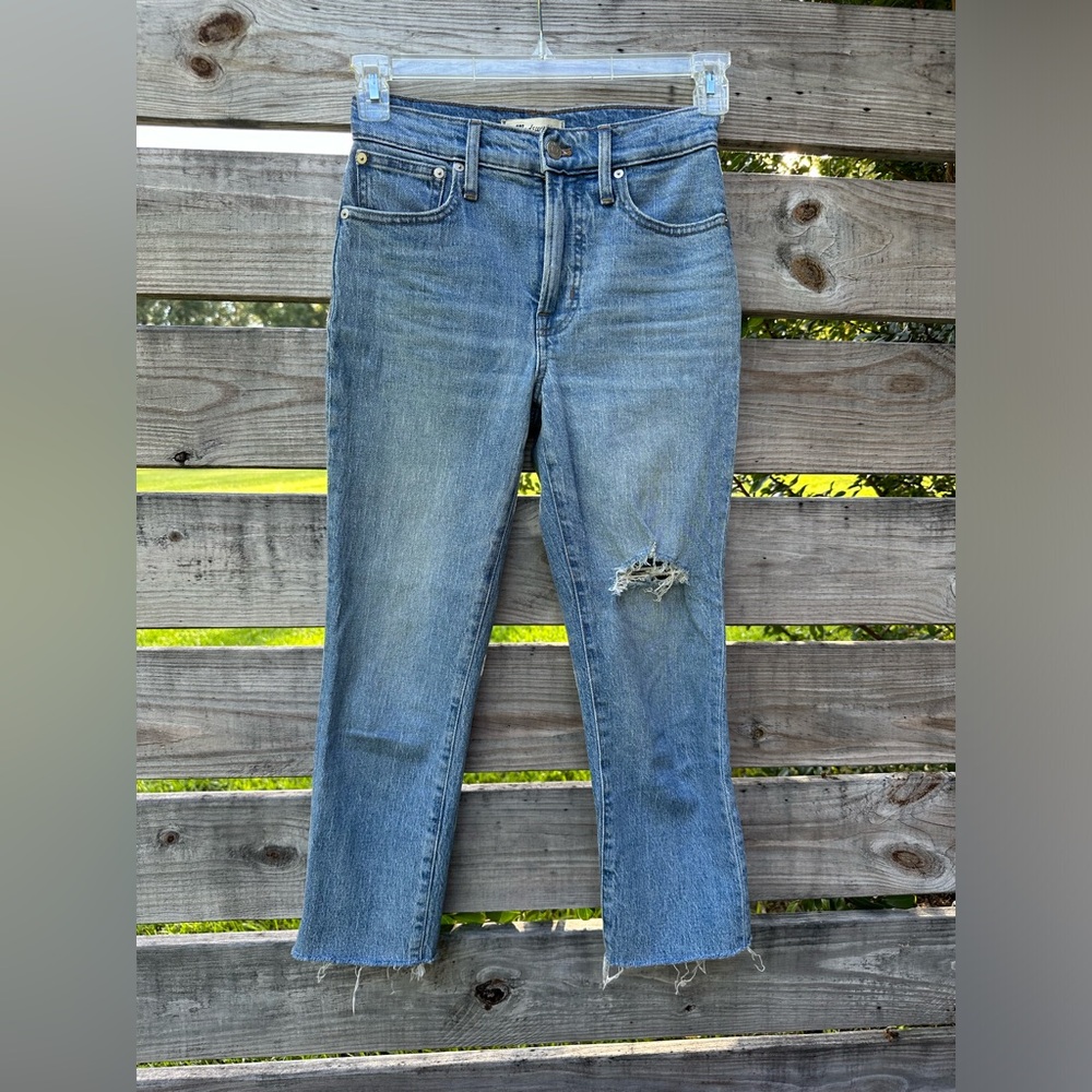 Madewell Womens Jeans 24P Petite The Perfect Vintage Denim Raw Hem Distressed